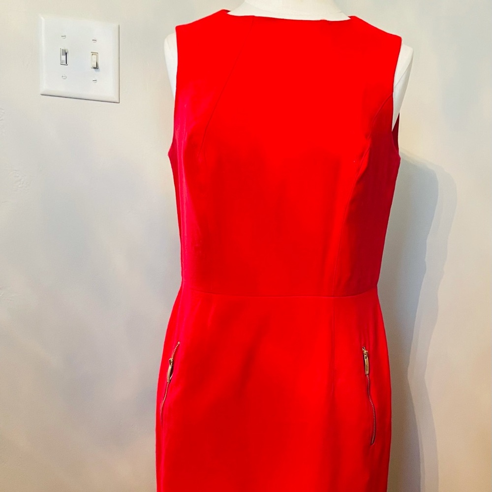 Red sheath dress
